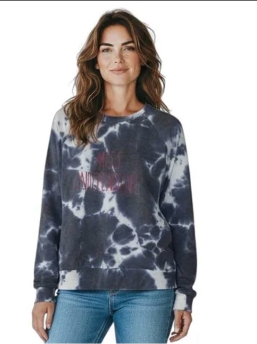 RAE DUNN Women’s Long Sleeve Tie Dye Miss Independent Sweatshirt XL